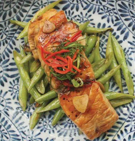 Baked Teriyaki Barramundi with Sautéed Long Beans