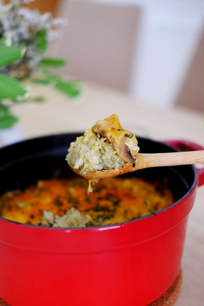 Pesto Barramundi Belly Baked Rice