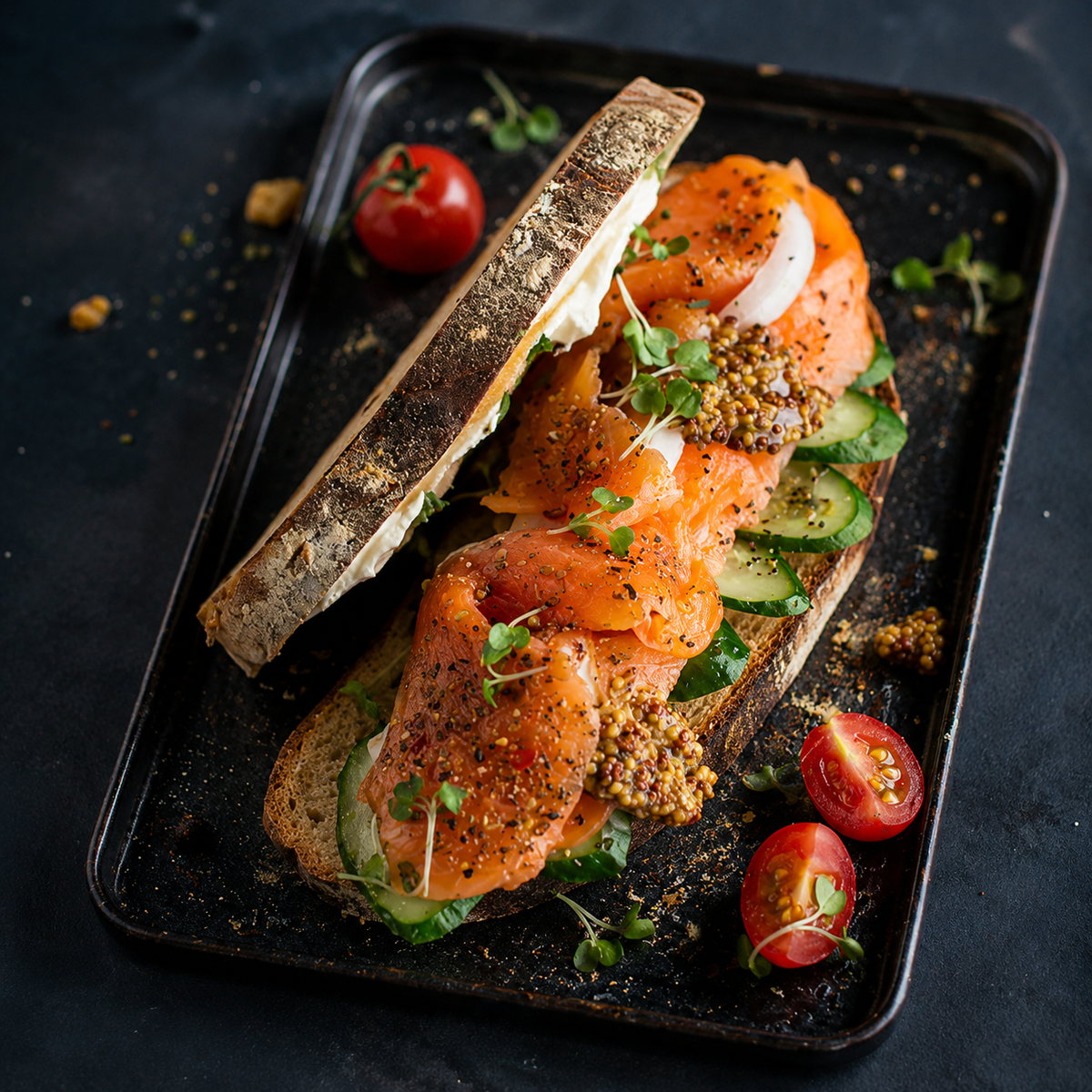 Smoked Salmon with Five Peppers